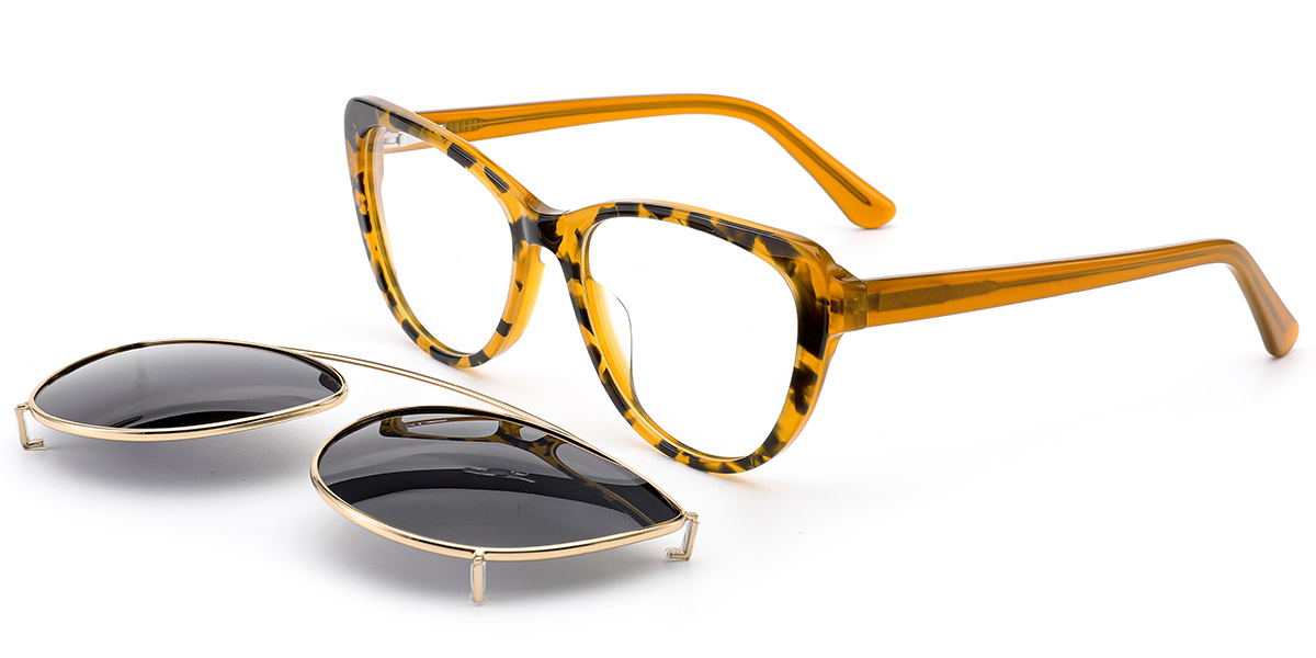 Acetate Cat Eye Reading Glasses pattern-yellow