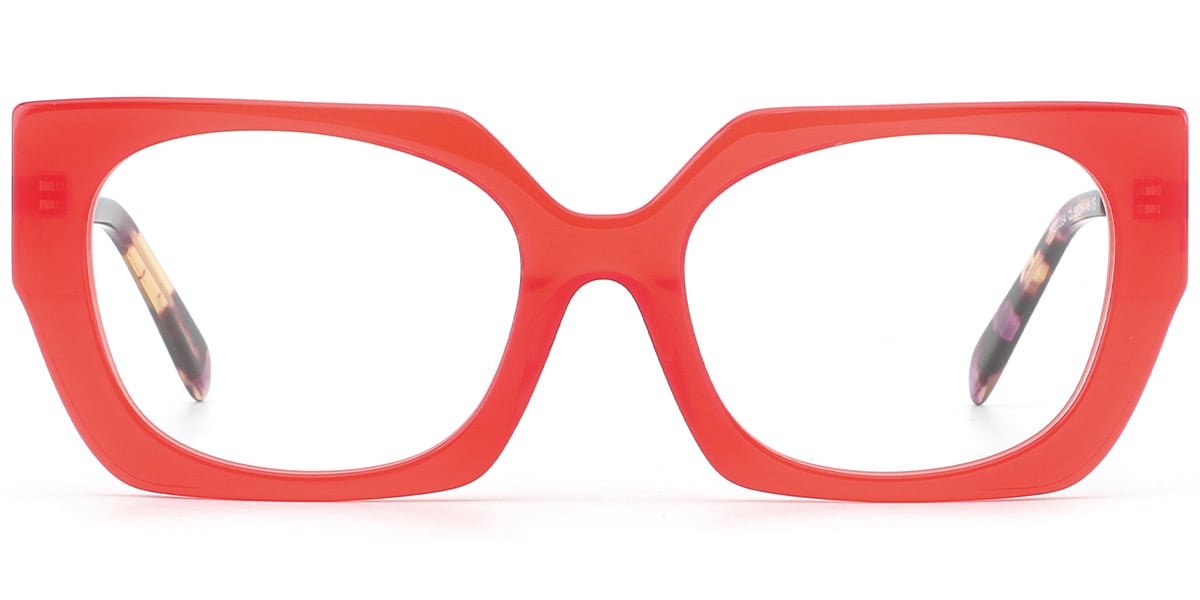 Acetate Square Reading Glasses red