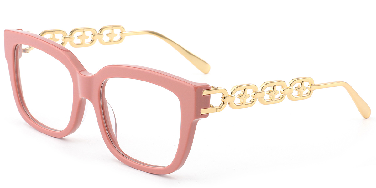 Acetate Square Reading Glasses pink