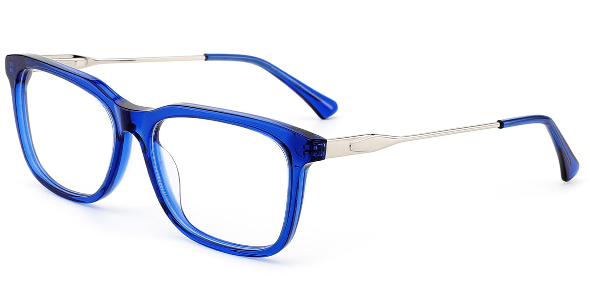 Acetate Rectangle Reading Glasses translucent-blue