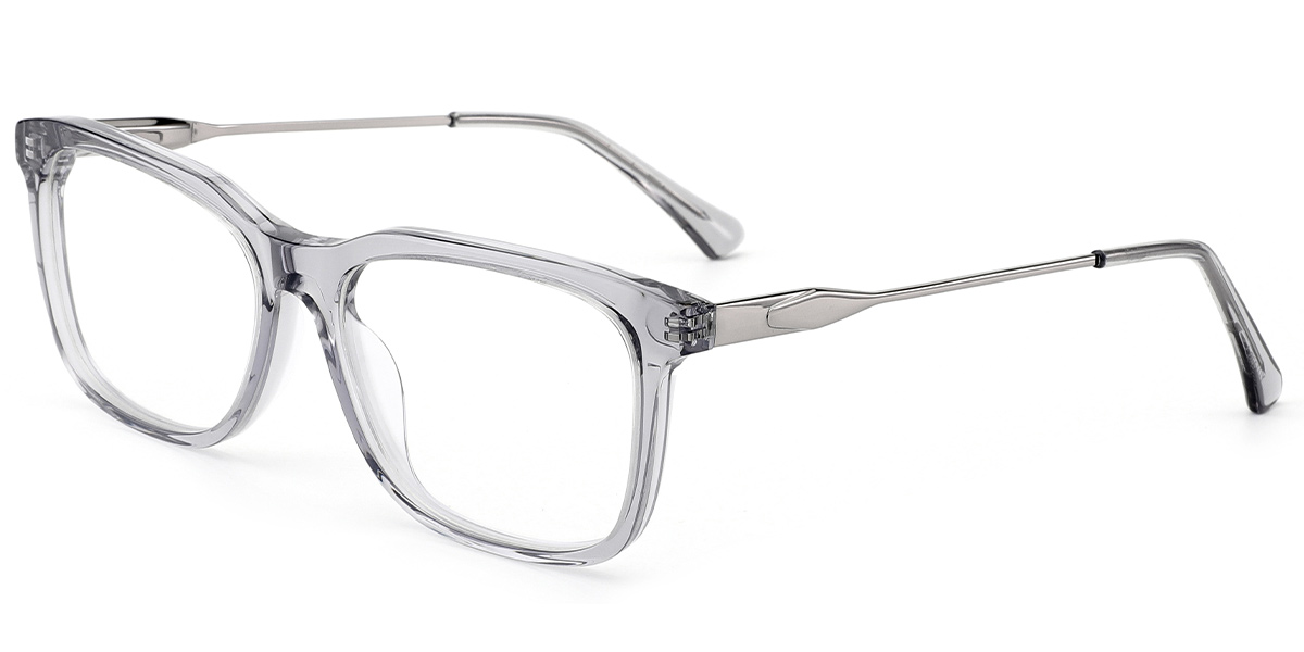 Acetate Rectangle Reading Glasses translucent-grey