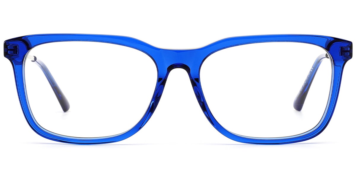 Acetate Rectangle Reading Glasses translucent-blue