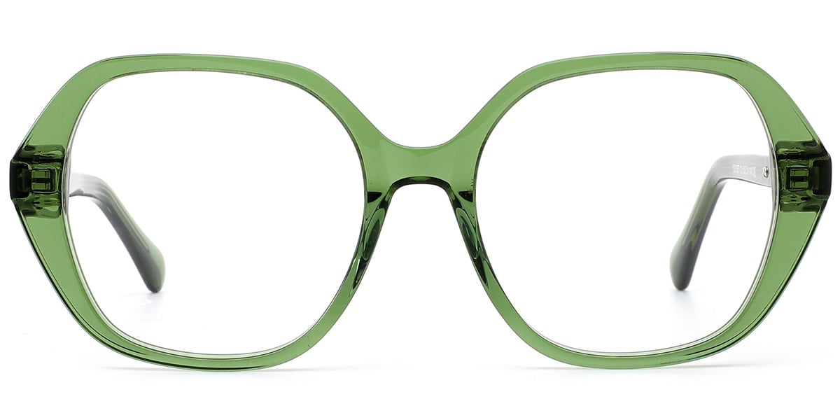 Acetate Square Reading Glasses translucent-green