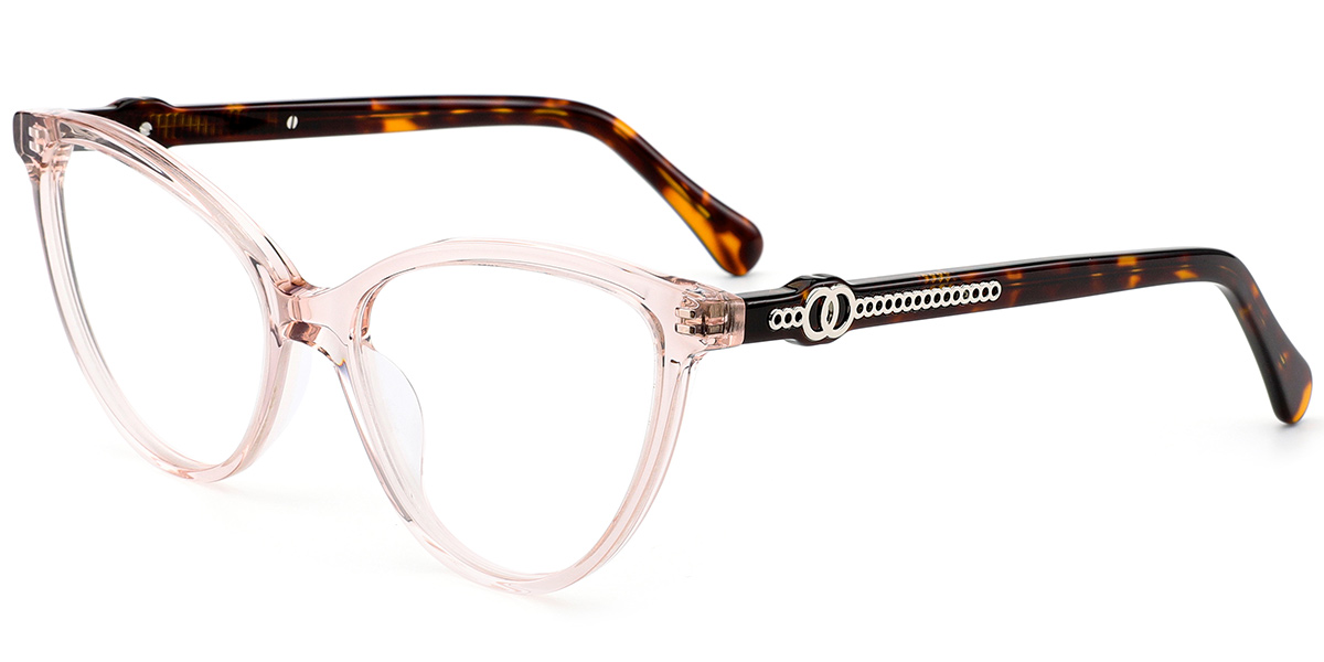 Acetate Cat Eye Reading Glasses translucent-pink