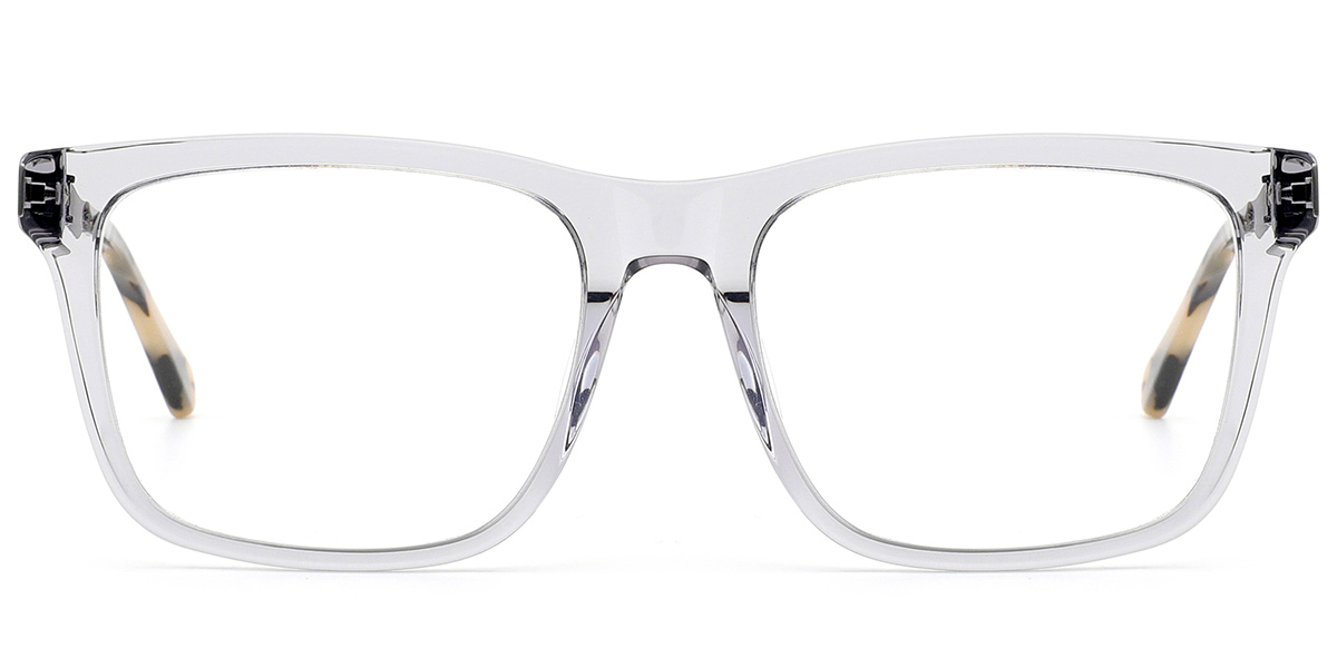 Acetate Square Reading Glasses translucent-grey