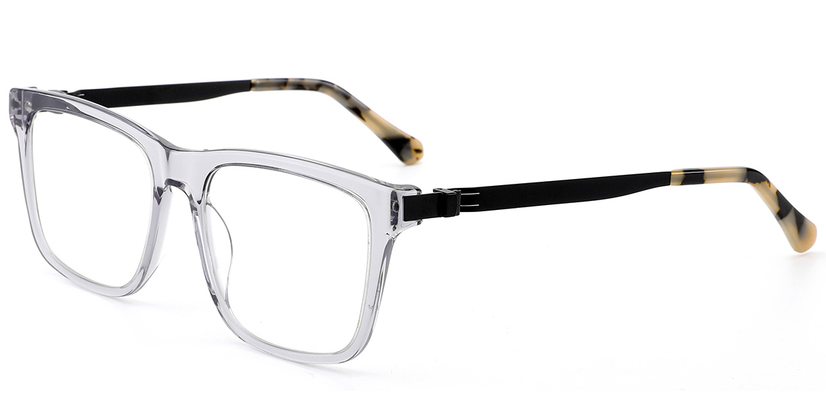 Acetate Square Reading Glasses translucent-grey