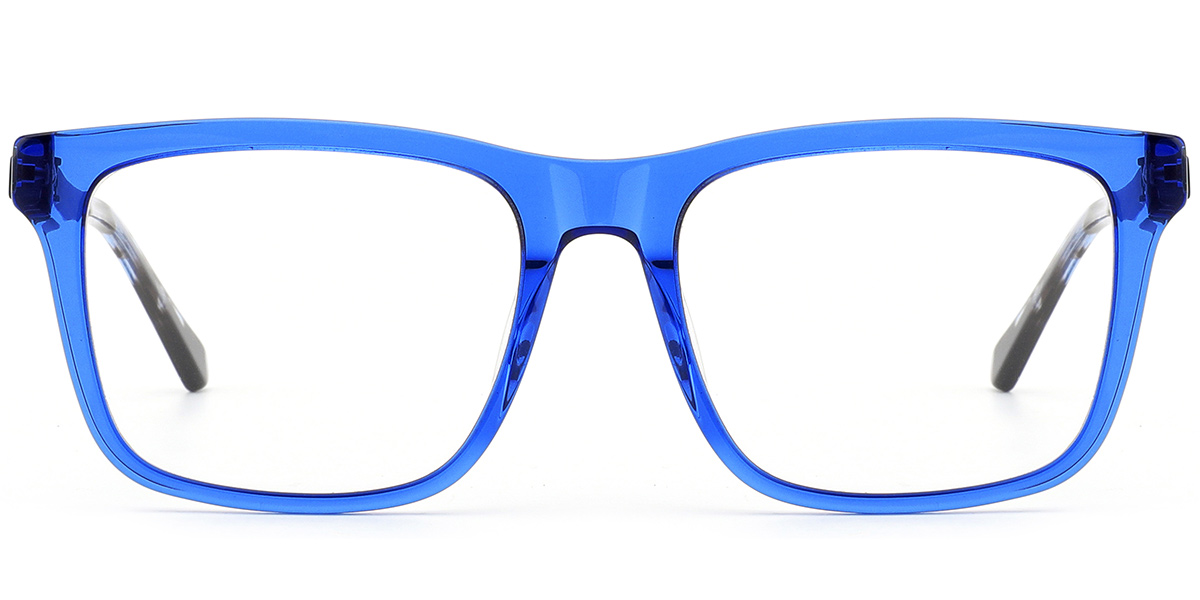 Acetate Square Reading Glasses translucent-blue