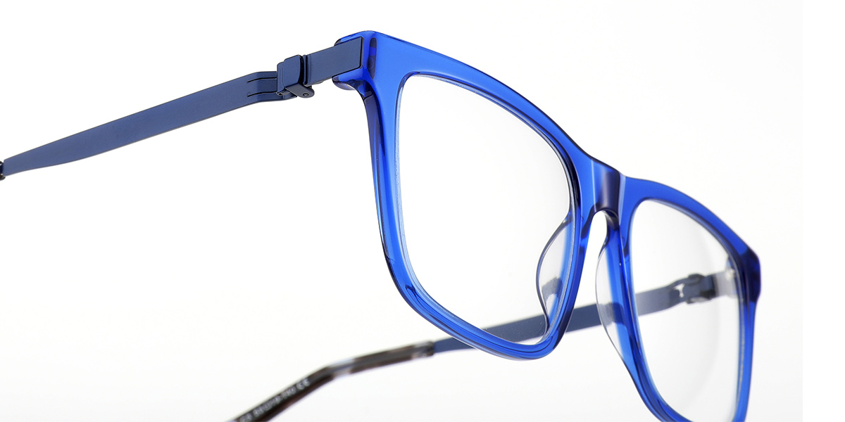 Acetate Square Reading Glasses translucent-blue