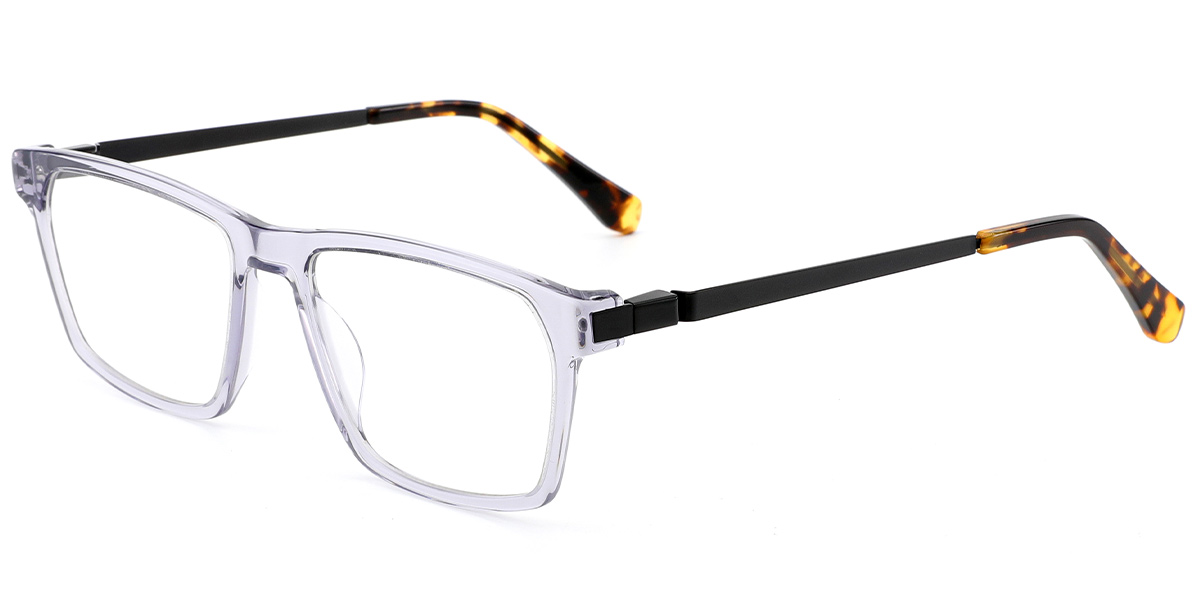 Acetate Rectangle Reading Glasses translucent-grey