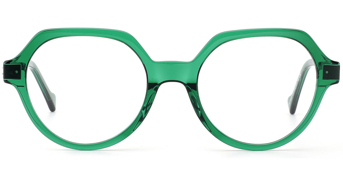 Acetate Round Reading Glasses translucent-green