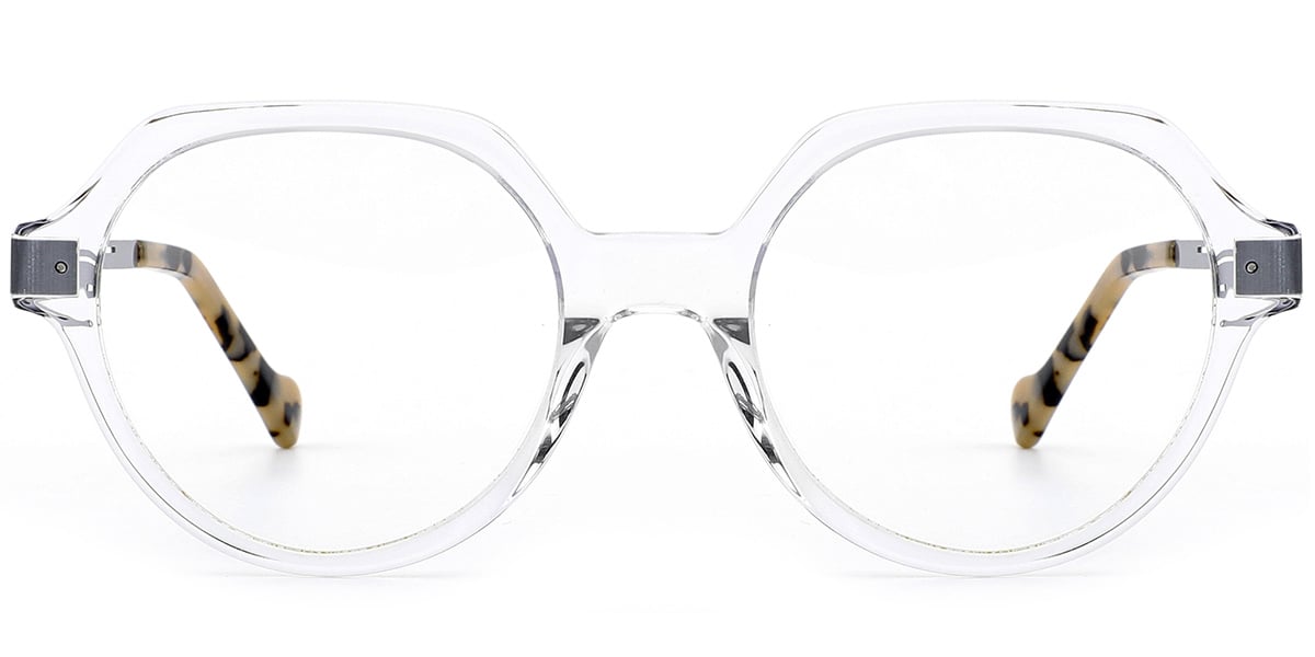 Acetate Round Reading Glasses translucent-white