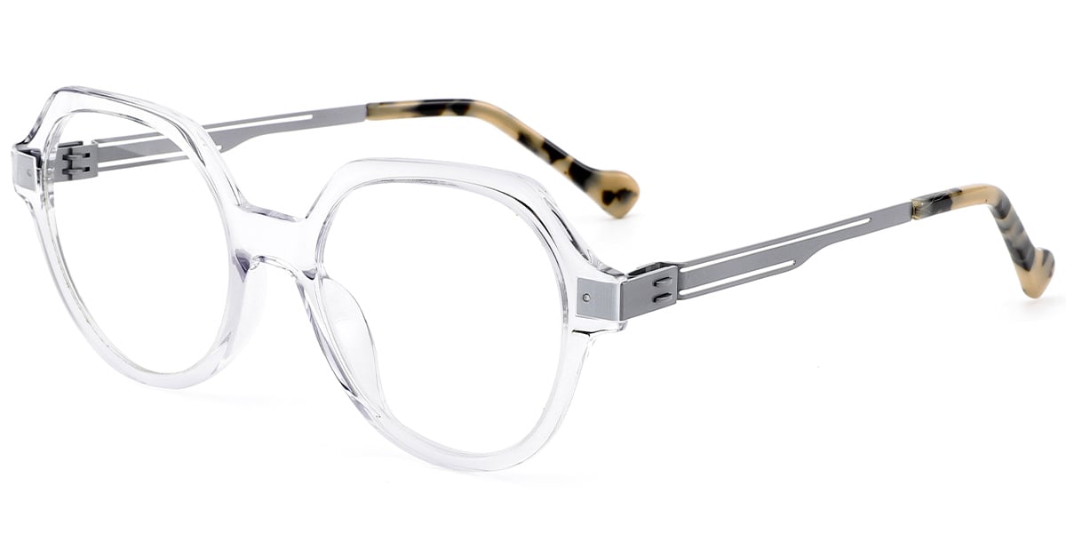 Acetate Round Reading Glasses translucent-white