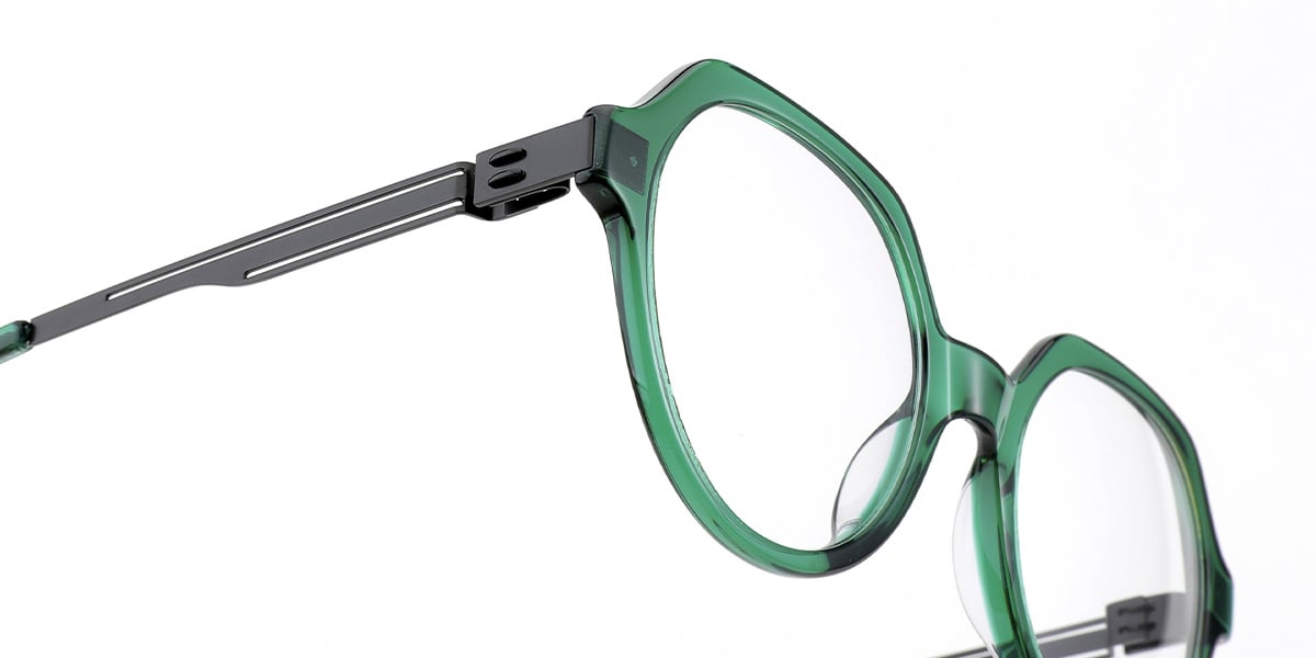 Acetate Round Reading Glasses translucent-green