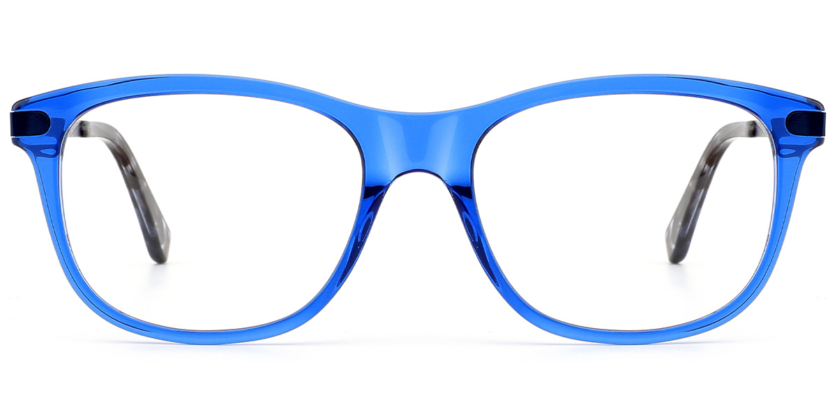 Acetate Square Reading Glasses translucent-blue