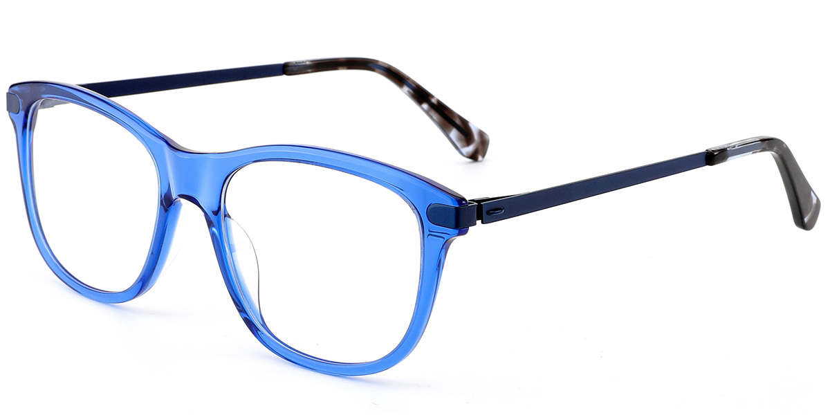 Acetate Square Reading Glasses translucent-blue