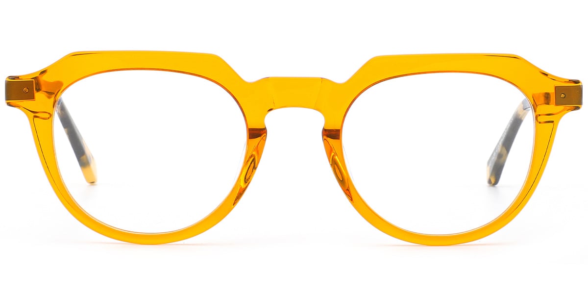 Acetate Geometric Reading Glasses translucent-yellow