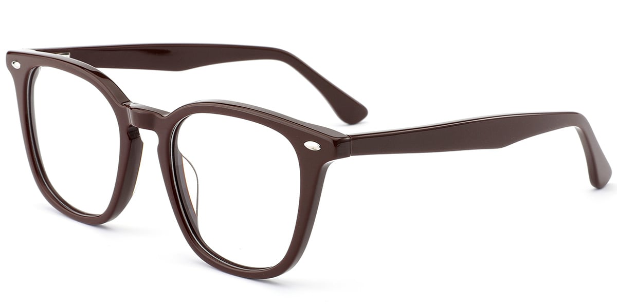 Acetate Square Reading Glasses brown