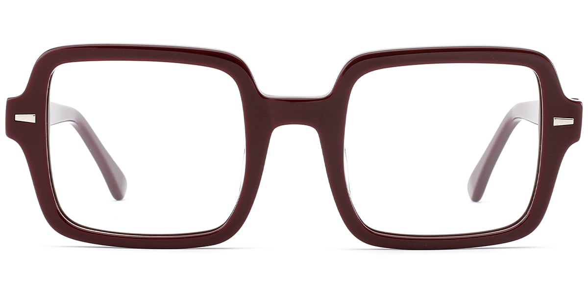 Acetate Square Reading Glasses wine_red