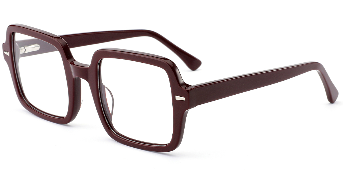 Acetate Square Reading Glasses wine_red