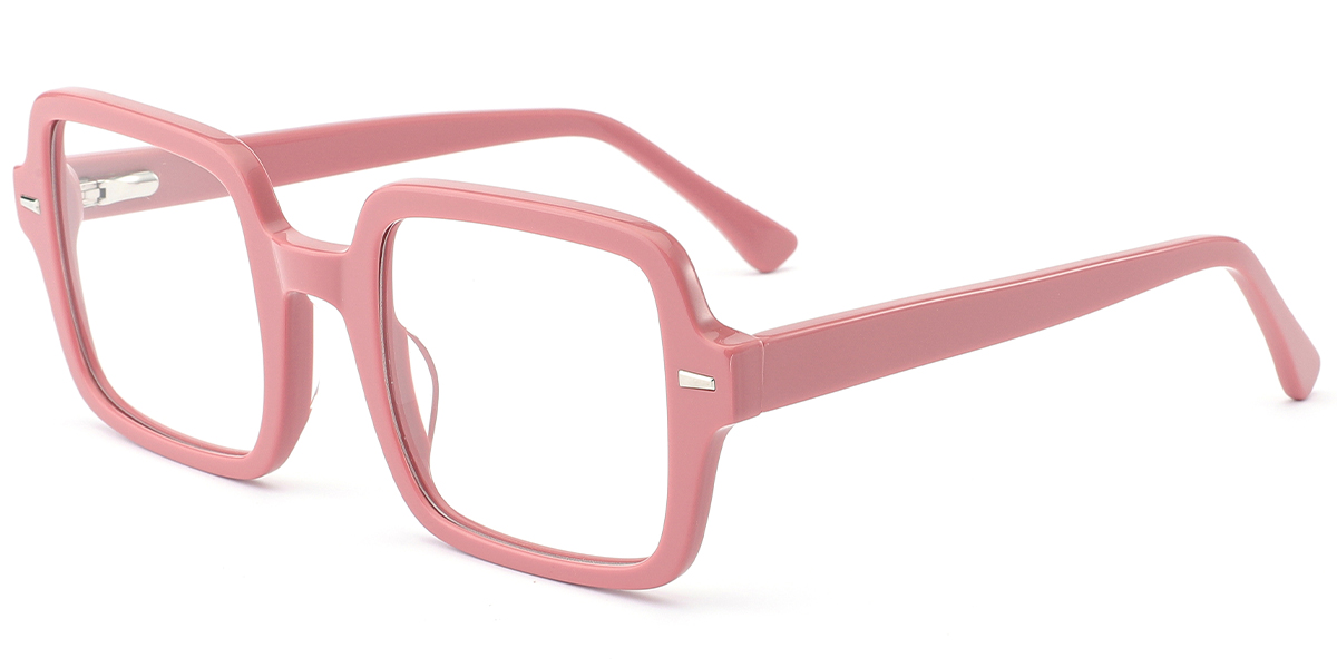 Acetate Square Reading Glasses pink