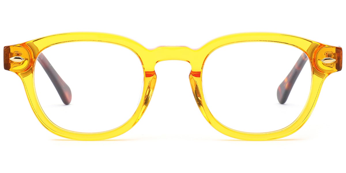 Acetate Square Reading Glasses translucent-yellow