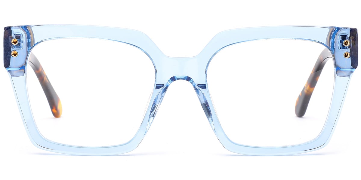 Acetate Square Reading Glasses translucent-blue