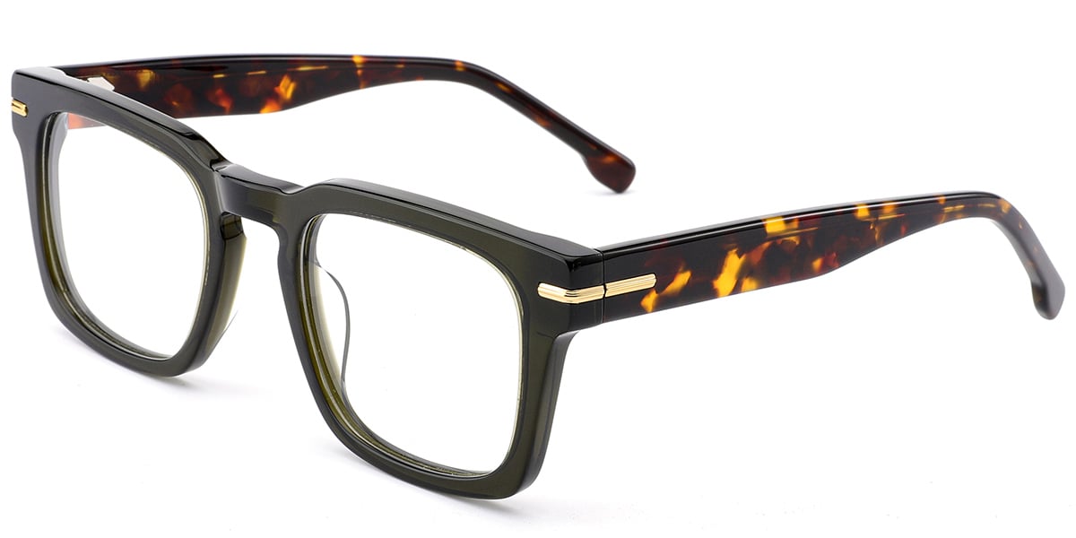 Acetate Square Reading Glasses green