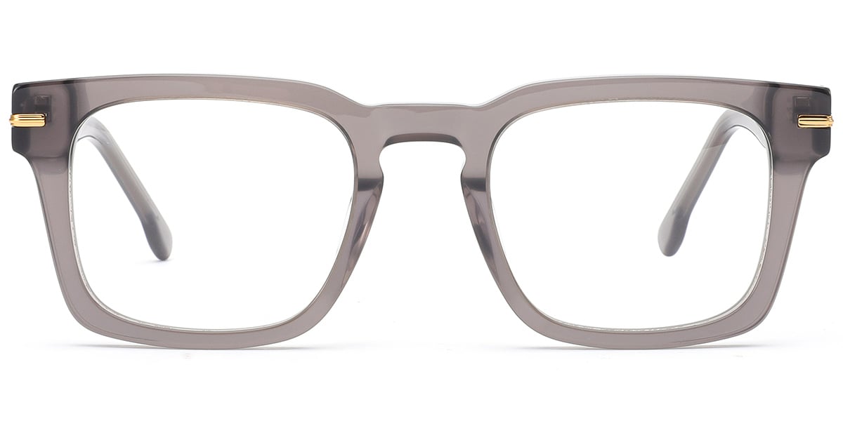 Acetate Square Reading Glasses translucent-grey