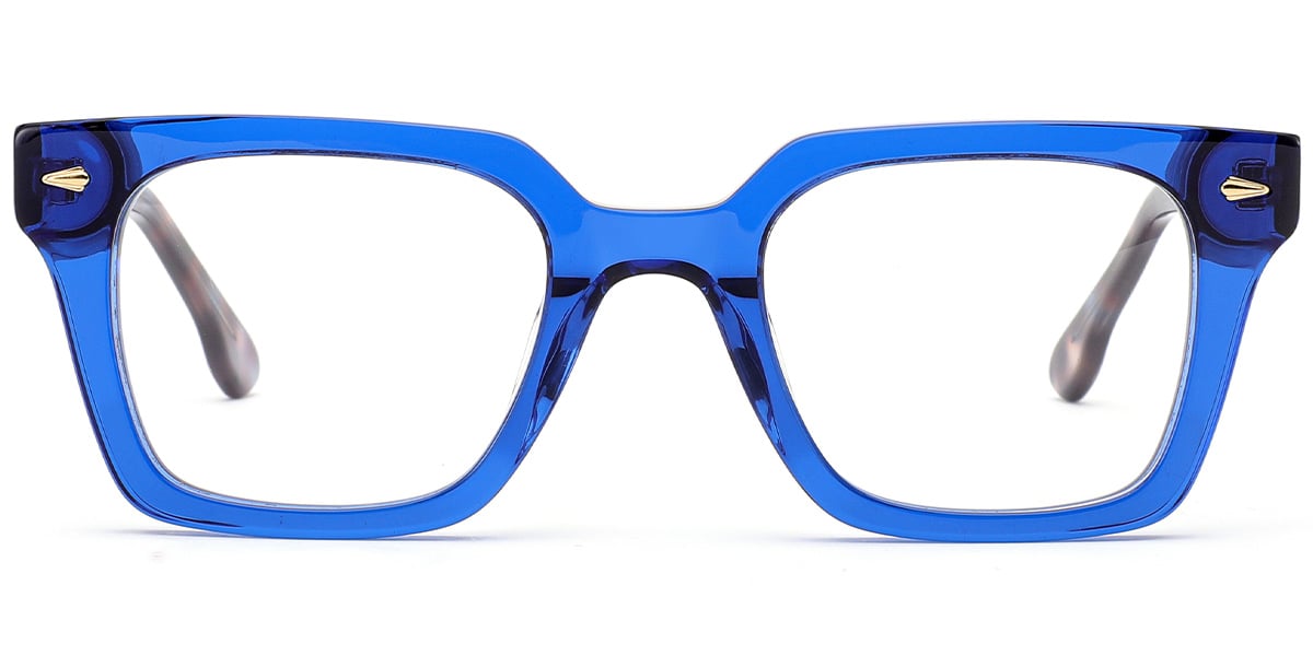 Acetate Square Reading Glasses translucent-blue