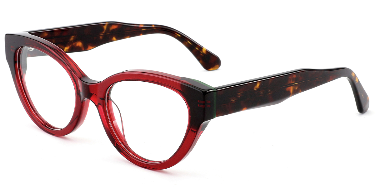 Acetate Cat Eye Reading Glasses translucent-red