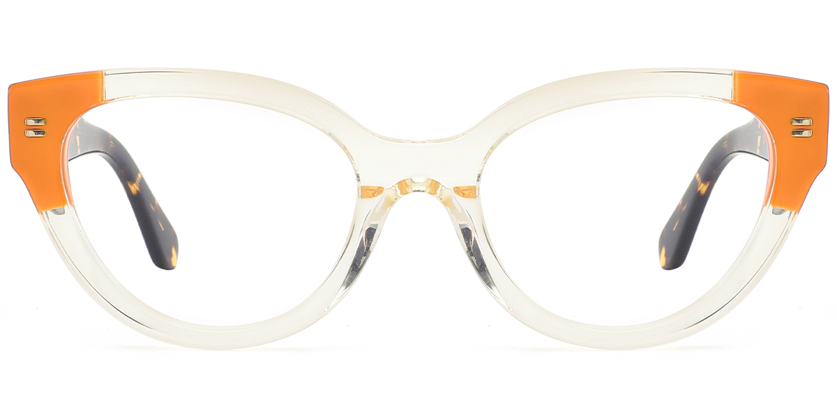 Acetate Cat Eye Reading Glasses translucent-yellow