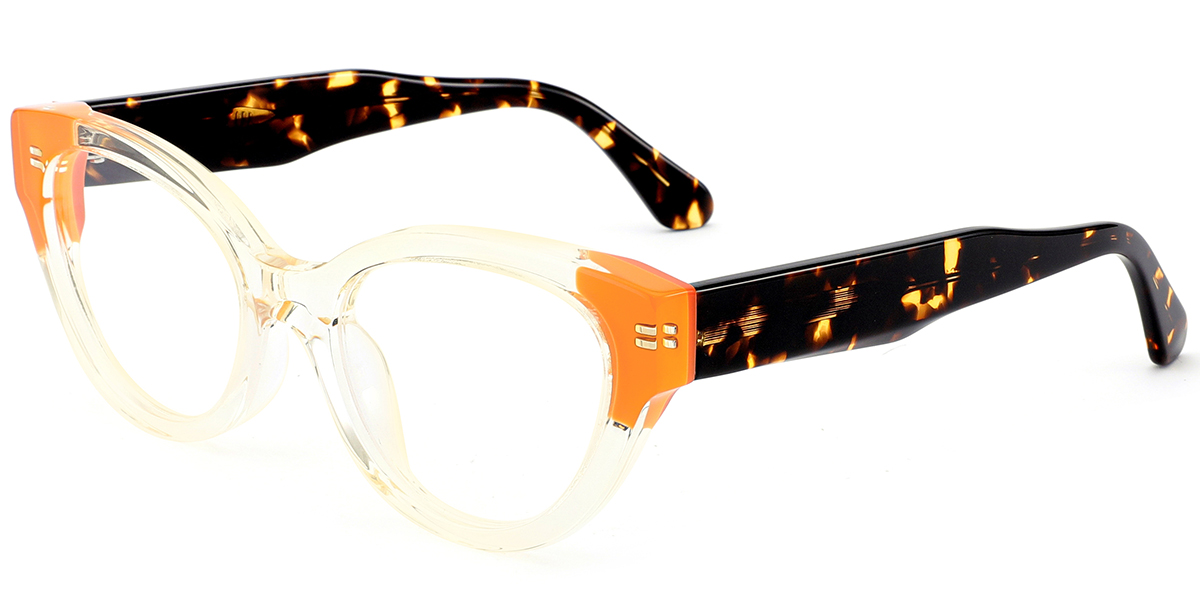 Acetate Cat Eye Reading Glasses translucent-yellow