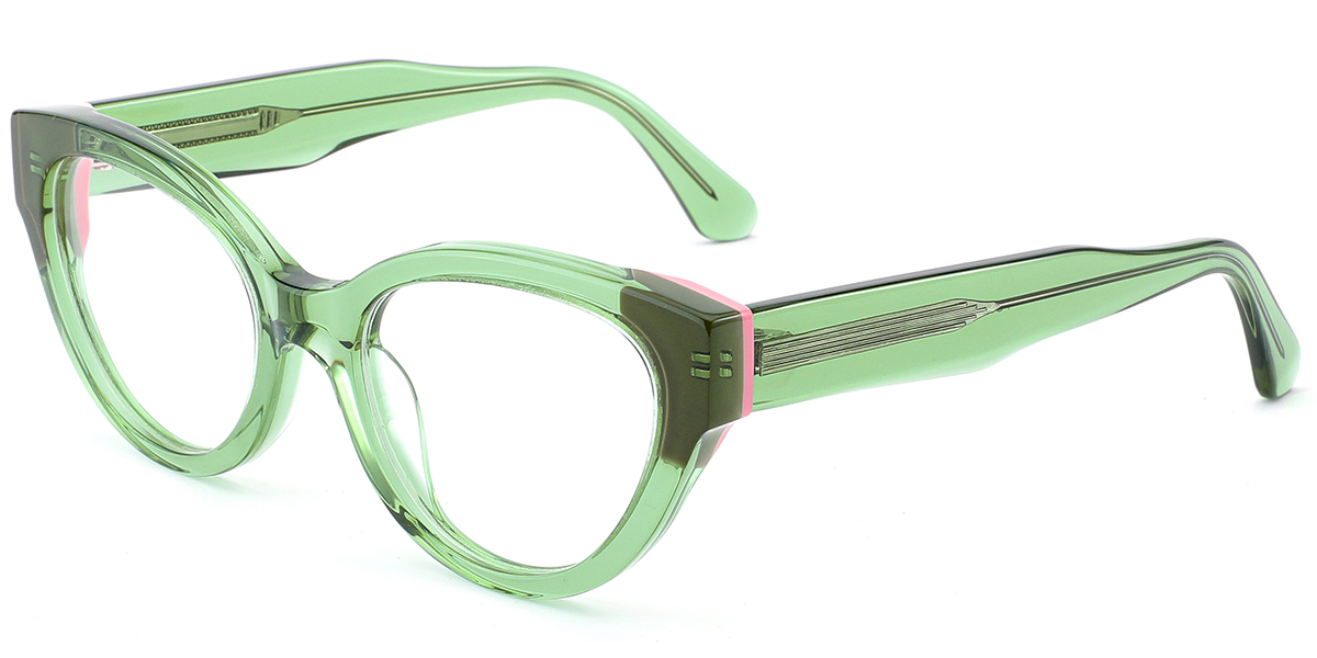 Acetate Cat Eye Reading Glasses translucent-green