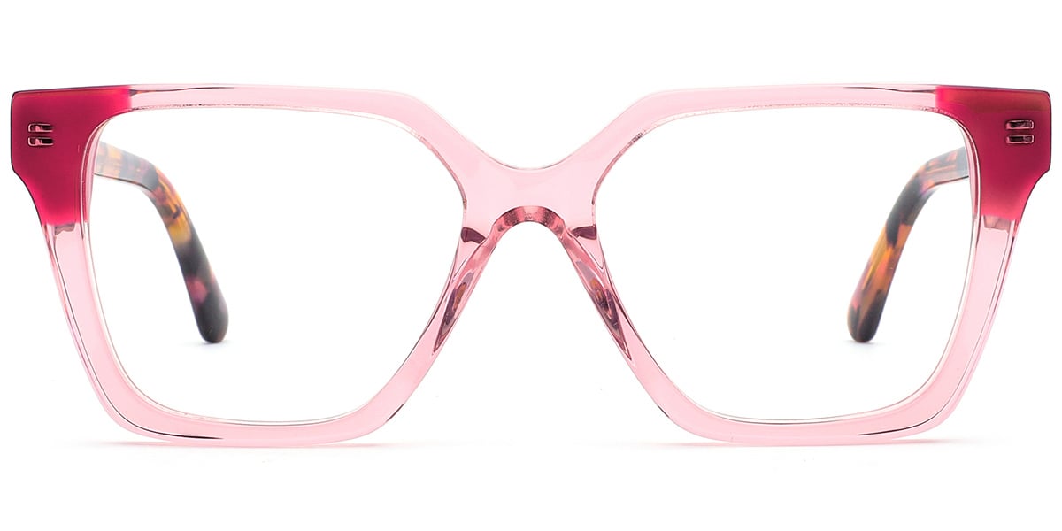 Acetate Square Reading Glasses translucent-pink