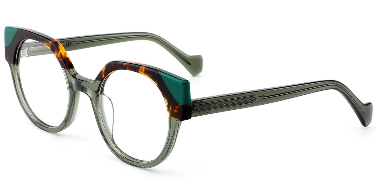 Acetate Cat Eye Reading Glasses pattern-green