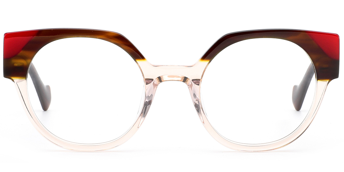 Acetate Cat Eye Reading Glasses pattern-brown