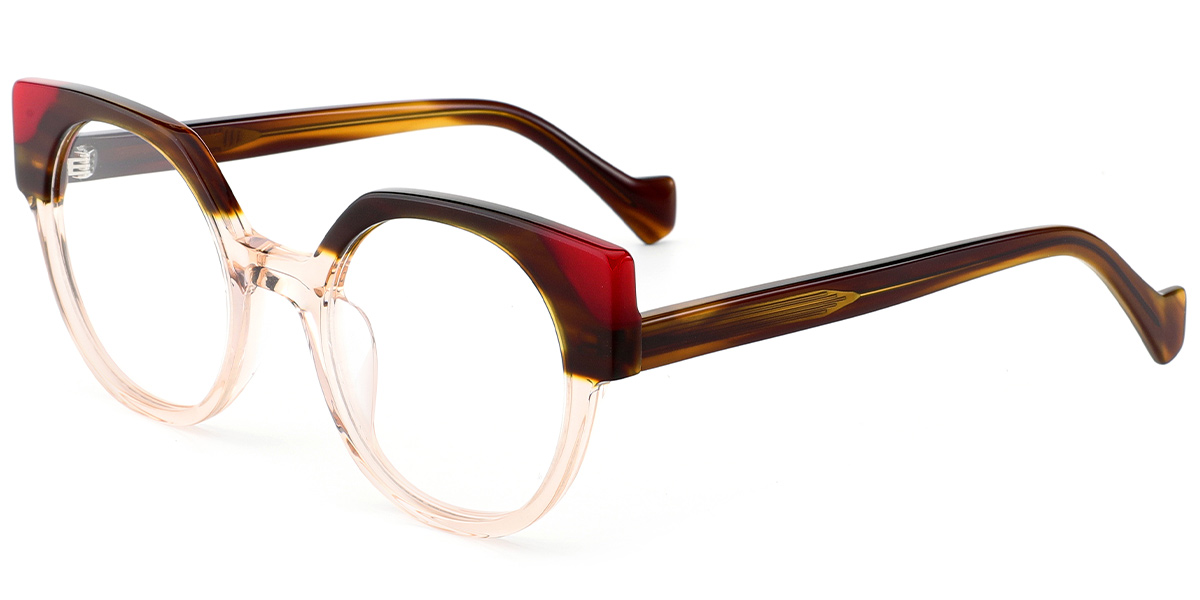 Acetate Cat Eye Reading Glasses pattern-brown