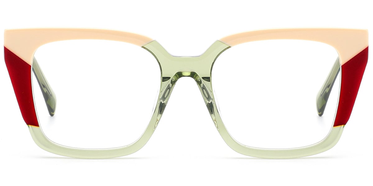 Acetate Square Reading Glasses pattern-green