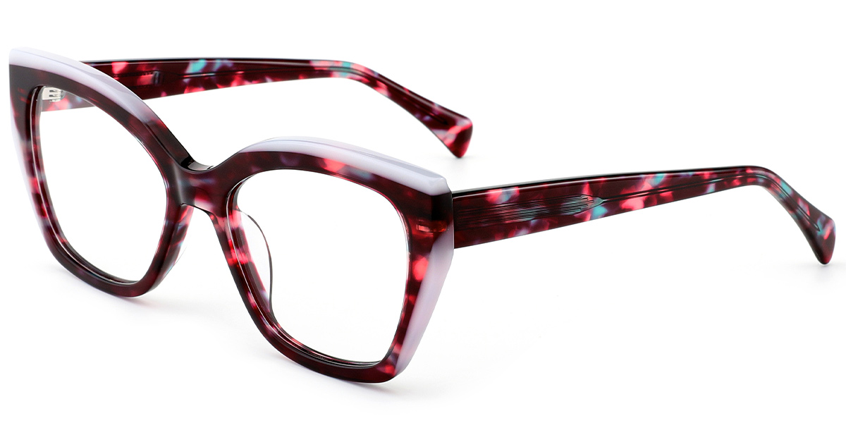 Acetate Cat Eye Reading Glasses pattern-rose