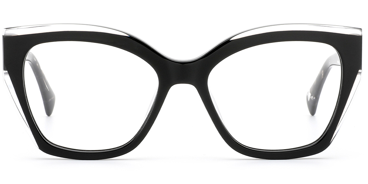 Acetate Cat Eye Reading Glasses pattern-black