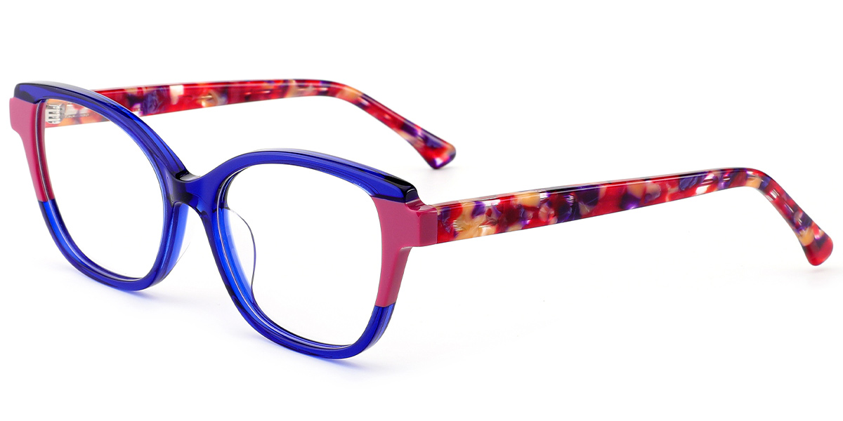 Acetate Cat Eye Reading Glasses pattern-blue