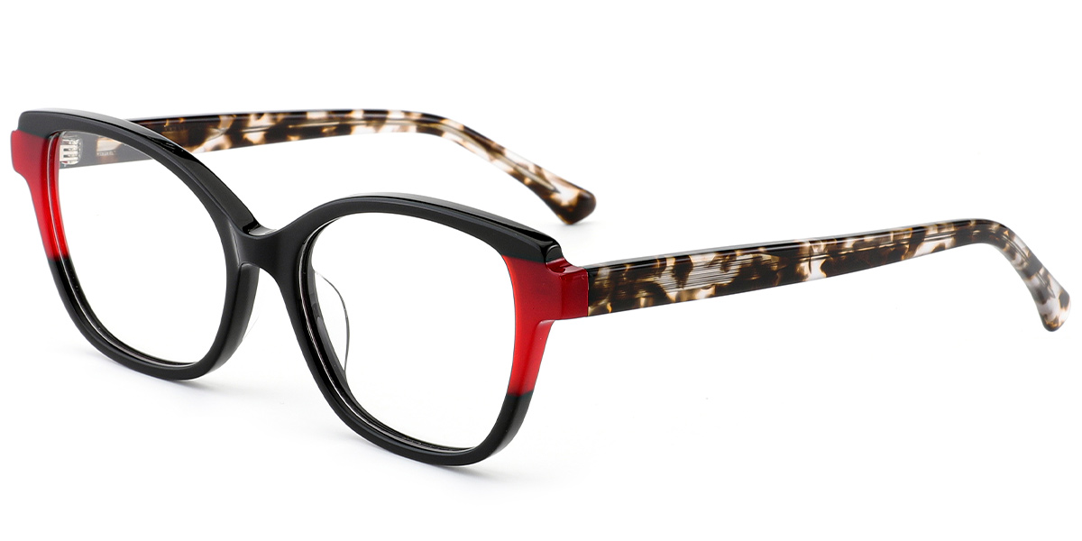 Acetate Cat Eye Reading Glasses pattern-black