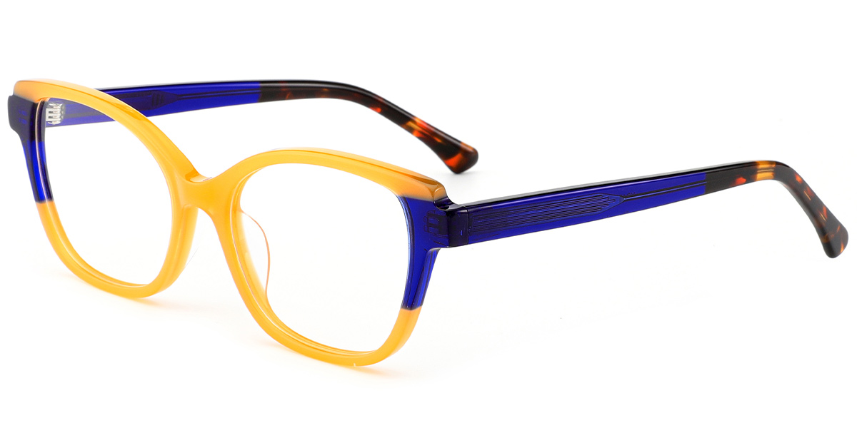 Acetate Cat Eye Reading Glasses pattern-yellow