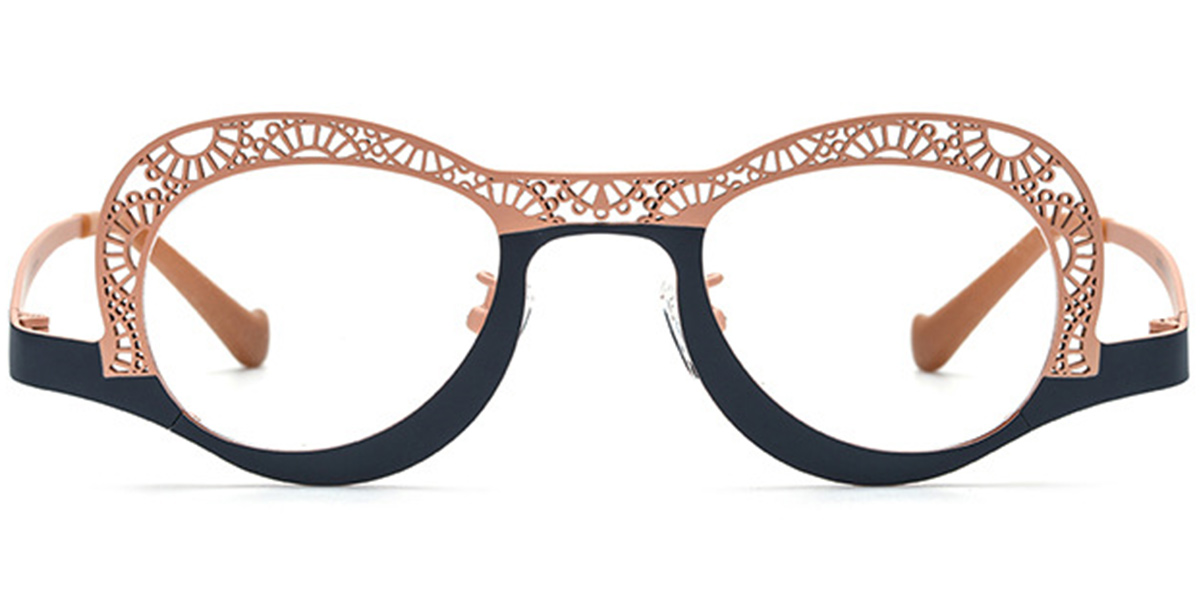 Titanium Geometric Reading Glasses pattern-pink