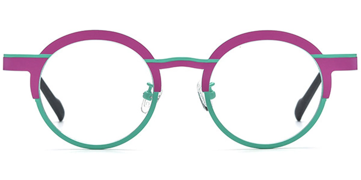 Titanium Round Reading Glasses pattern-pink