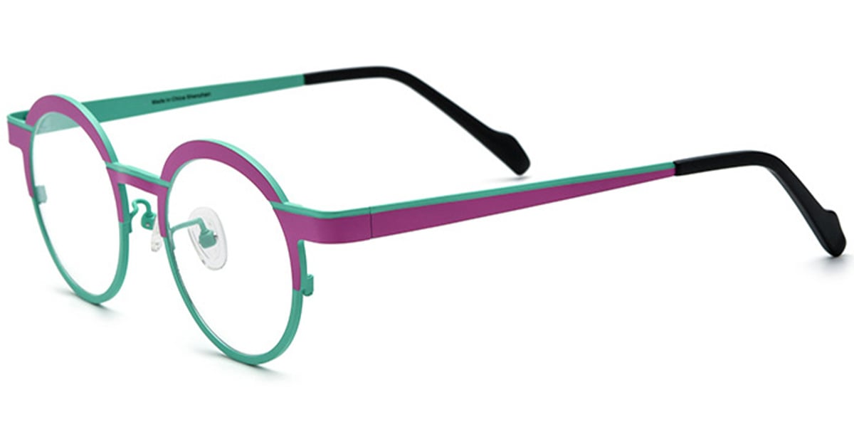 Titanium Round Reading Glasses pattern-pink