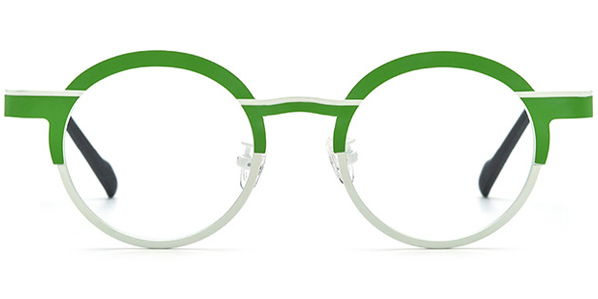 Titanium Round Reading Glasses pattern-green