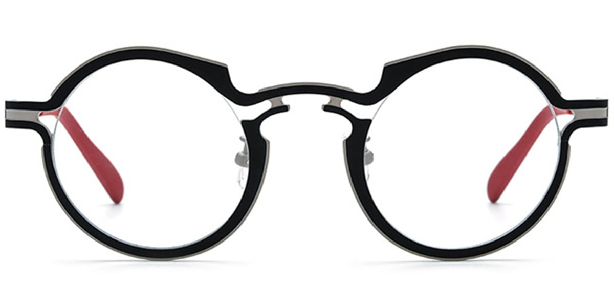 Titanium Round Reading Glasses black