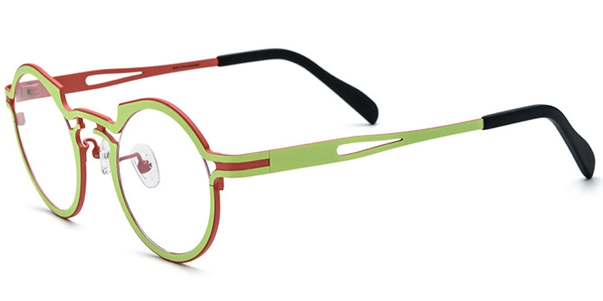 Titanium Round Reading Glasses green