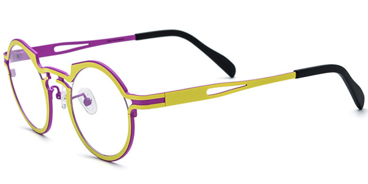 Titanium Round Reading Glasses yellow